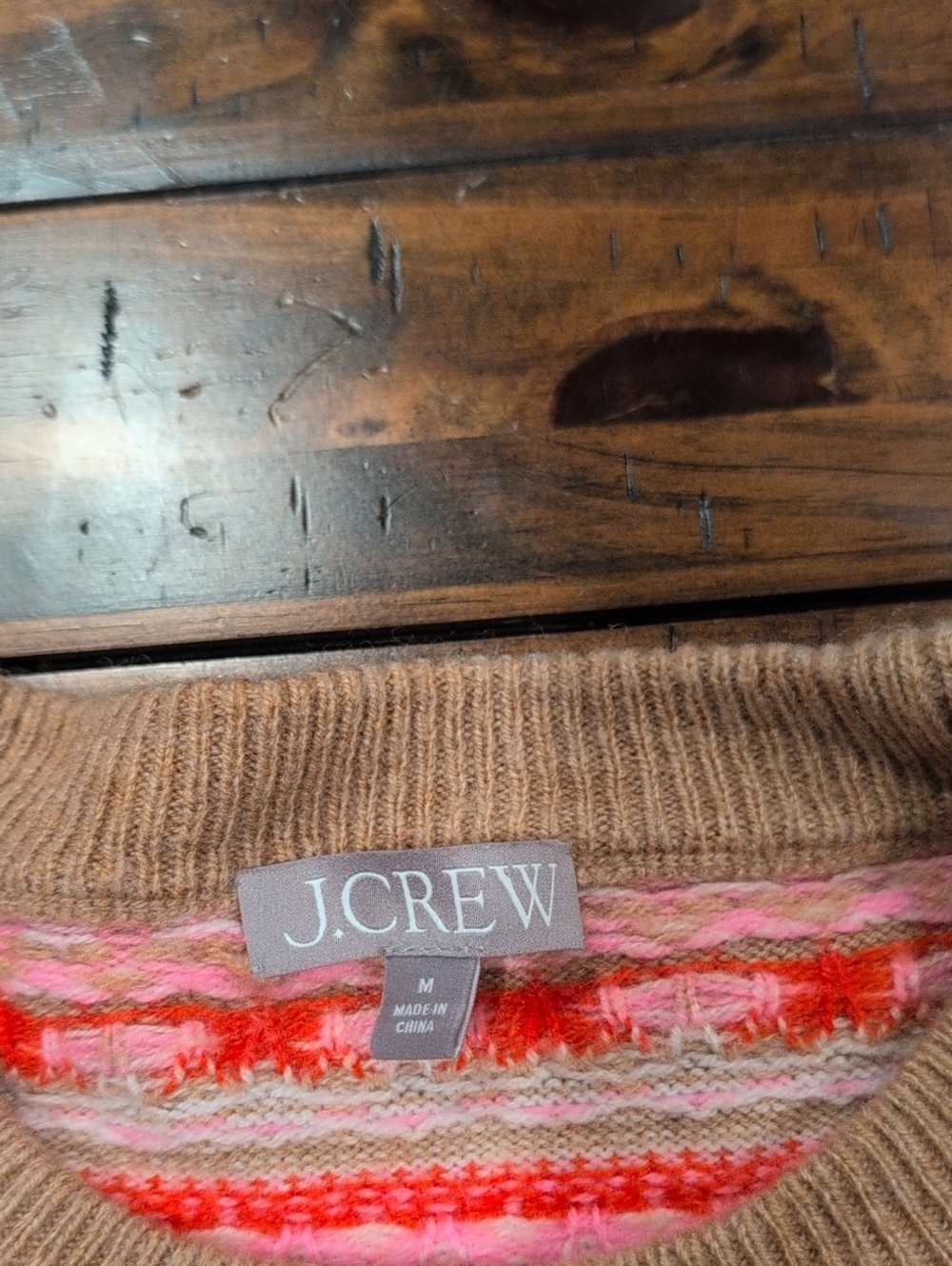 J. Crew Shrunken Fair Isle Heart Sweater Wool Blend - Picture 5 of 7